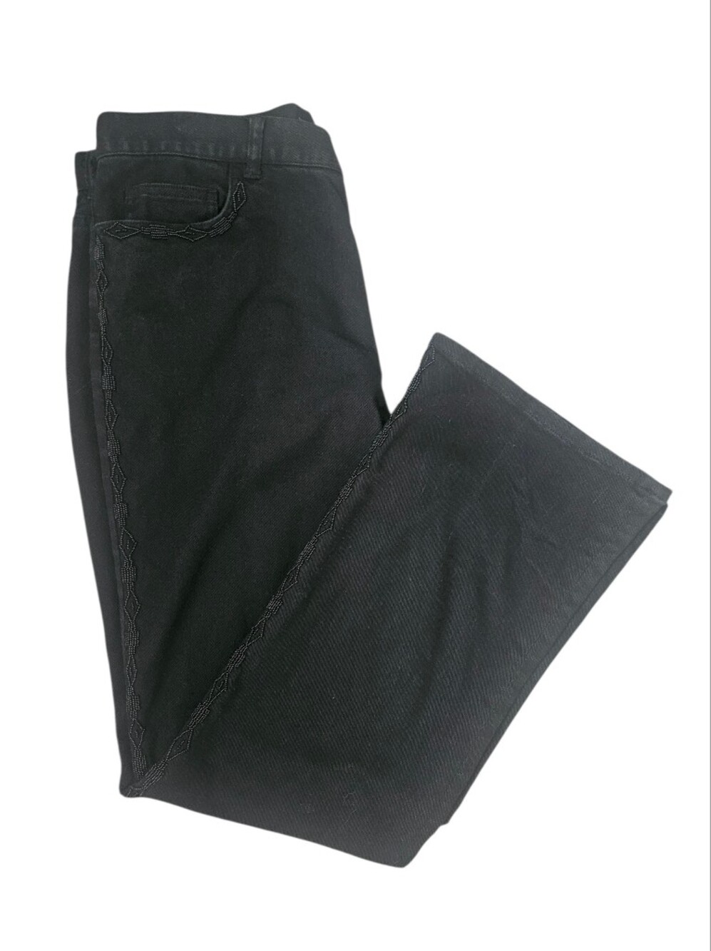 VTG RALPH LAUREN Beaded Western Black Denim Bootcut Jeans | SZ 14